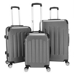 3-in-1 Portable ABS Trolley Case 20" / 24" / 28" RT (Color: Dark Gray)