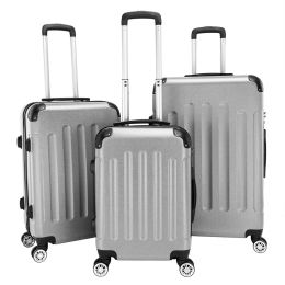 3-in-1 Portable ABS Trolley Case 20" / 24" / 28" RT (Color: Gray)