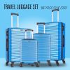 Hardshell Luggage Sets Suitcase ABS Lightweight with Spinner Wheels and TSA Lock Blue