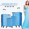 Hardshell Luggage Sets Suitcase ABS Lightweight with Spinner Wheels and TSA Lock Blue