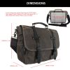 Canvas Messenger Bag for Men;  Laptop Case;  Satchel | Office Professionals;  Students;  Travel | Waxed Canvas;  Genuine Leather;  Smoked Metal Hardwa