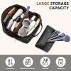 2 Pack Makeup Bag;  Large Capacity Travel Cosmetic Bag;  Portable Leather Peach Loft's Large Capacity Cosmetic Bag for a Girlfriend Wife Halloween Gif