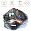 Checkered Makeup Bag;  2Pcs Travel Cosmetic Bags;  Portable Toiletry Organizer for Women;  Lightweight and Waterproof Leather Toiletries Bag for Girl