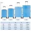 Hardshell Luggage Sets Suitcase ABS Lightweight with Spinner Wheels and TSA Lock Blue