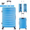 Hardshell Luggage Sets Suitcase ABS Lightweight with Spinner Wheels and TSA Lock Blue