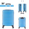 Hardshell Luggage Sets Suitcase ABS Lightweight with Spinner Wheels and TSA Lock Blue
