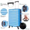Hardshell Luggage Sets Suitcase ABS Lightweight with Spinner Wheels and TSA Lock Blue