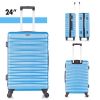 Hardshell Luggage Sets Suitcase ABS Lightweight with Spinner Wheels and TSA Lock Blue