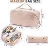 2 Pack Makeup Bag;  Large Capacity Travel Cosmetic Bag;  Portable Leather Peach Loft's Large Capacity Cosmetic Bag for a Girlfriend Wife Halloween Gif