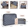 Checkered Makeup Bag;  2Pcs Travel Cosmetic Bags;  Portable Toiletry Organizer for Women;  Lightweight and Waterproof Leather Toiletries Bag for Girl