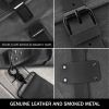 Canvas Messenger Bag for Men;  Laptop Case;  Satchel | Office Professionals;  Students;  Travel | Waxed Canvas;  Genuine Leather;  Smoked Metal Hardwa