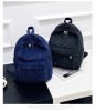 Corduroy Backpack Fashion Women Bookbags Pure Color Shoulder Bag Teenger Girl Travel Bag Mochila Striped Rucksack