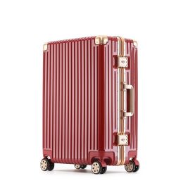 All-Aluminum Magnesium Alloy Case 24 Pull Rod Case Universal Wheel (Option: Red-24inch)